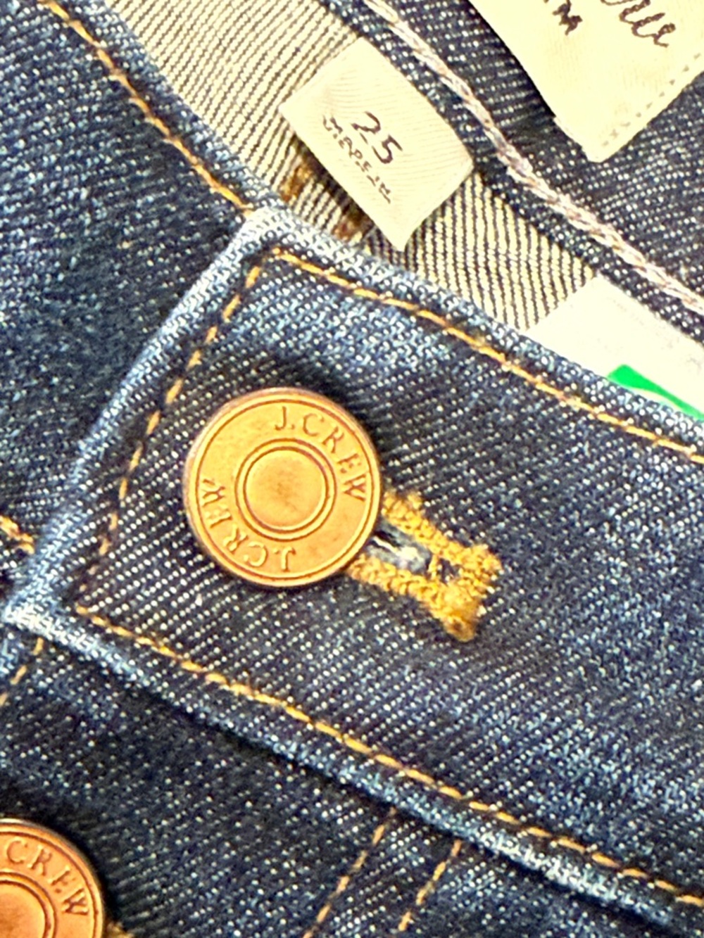 J. Crew 9โ Billie Demi Boot Crop Raw Hem Button Fly Jeans Size 25 - Picture 11 of 13